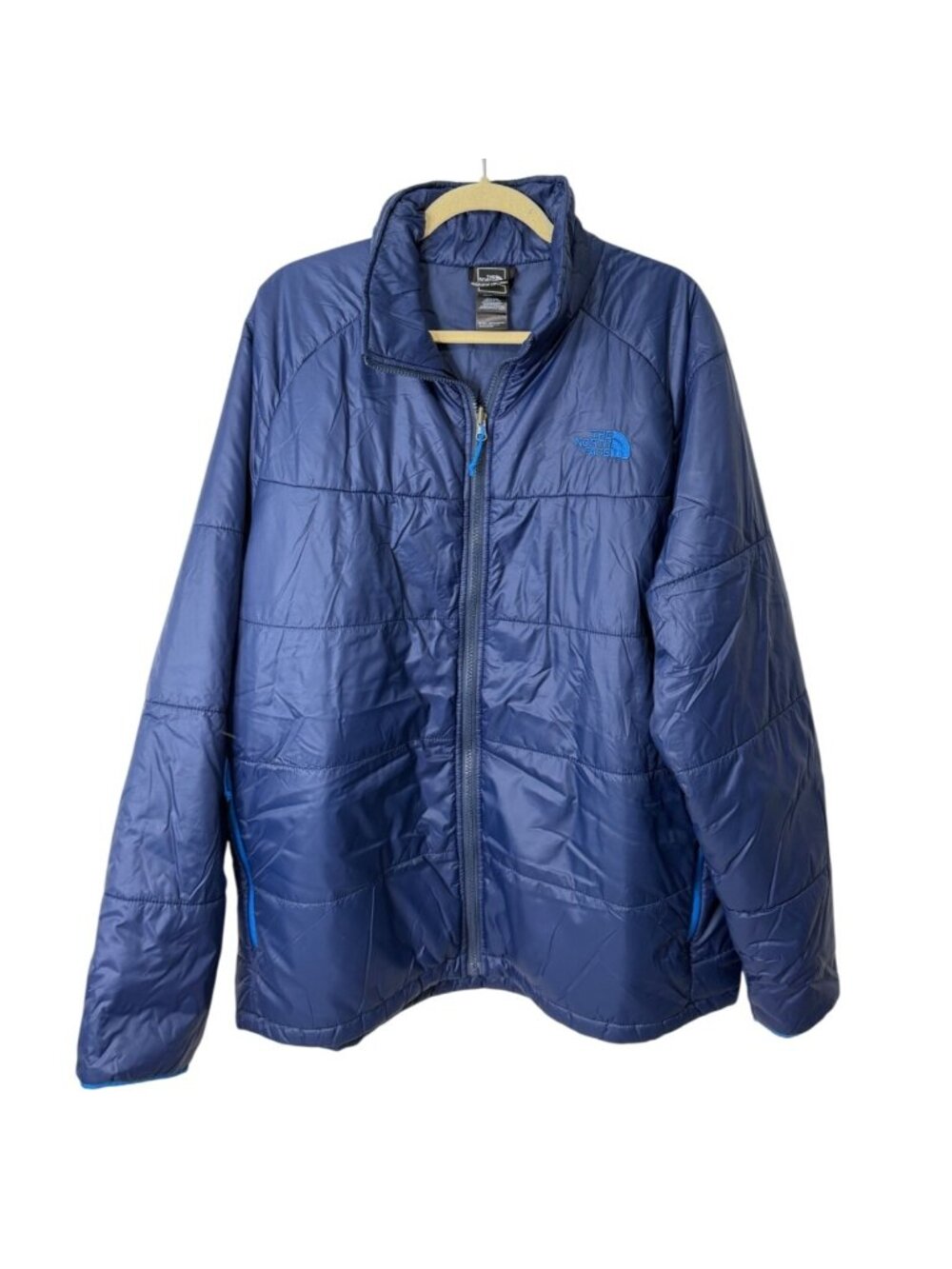 The North Face Mens XXL Blue Puffer Jacket Lightweight Nylon Shell